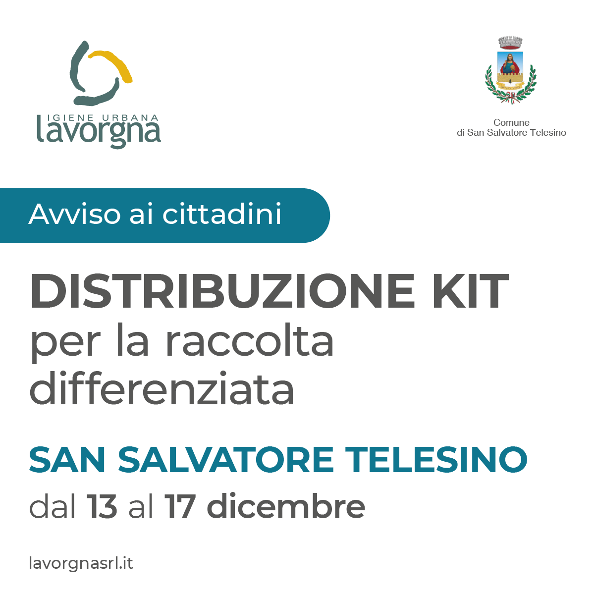 Distribuzione KIT Sacchetti – Dicembre 2021